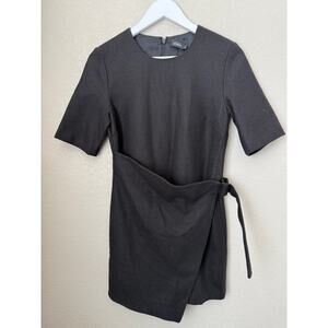 Kate Spade Saturday Black Wool Dress Size 2 Crossover Buckle Designer Career